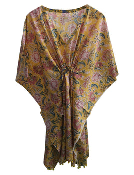 100% Cotton Women Night Dress Kimono Tunic - Kaftan