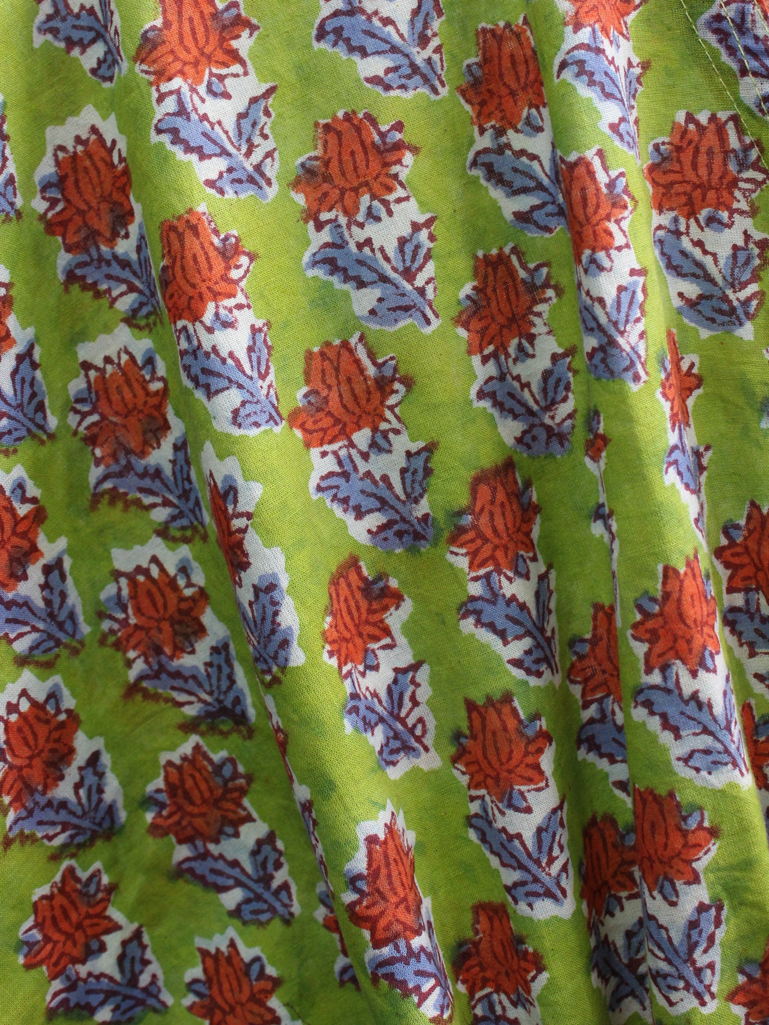 Soft 100% cotton caftan with hand block print, perfect for beach wear and casual outings. Customizable and fits up to 60" bust.