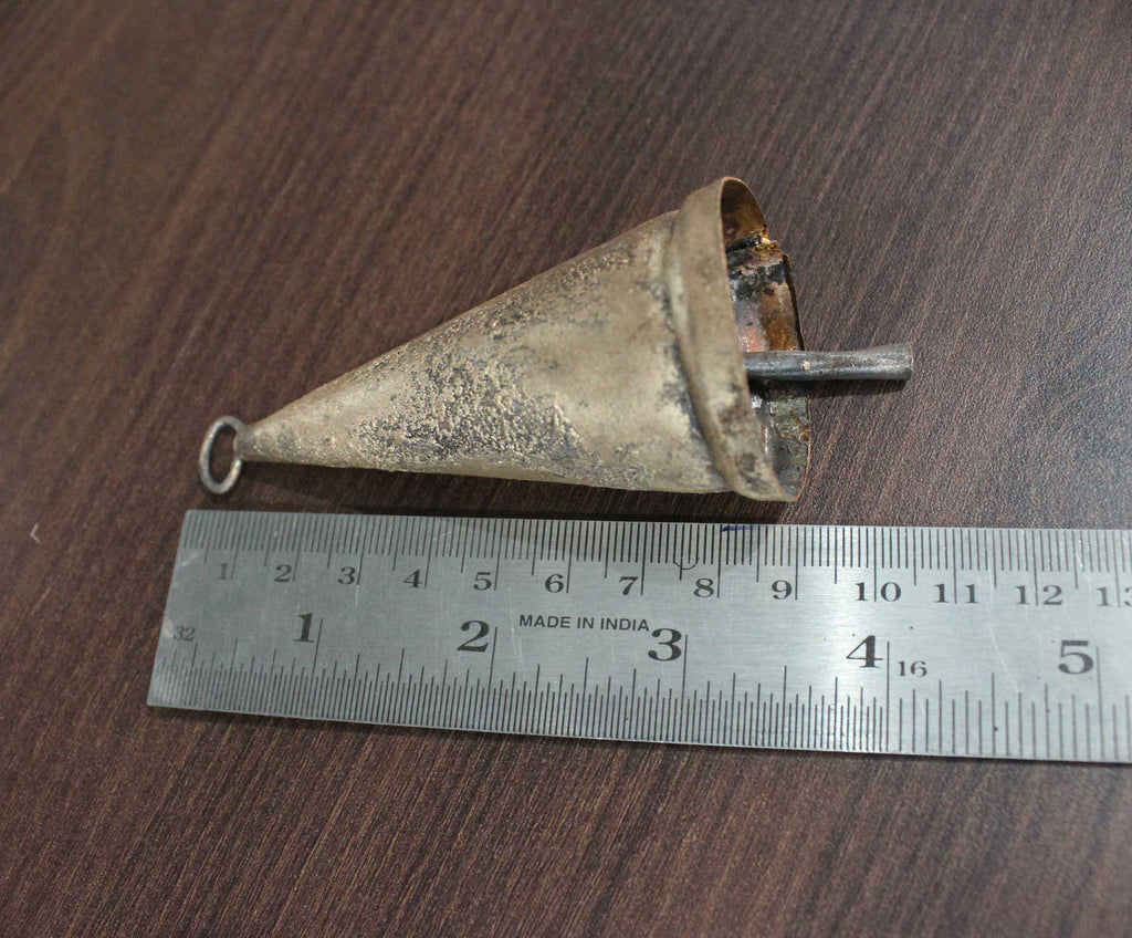 12 pcs Rustic Tin Bells for Crafts Handmade Cone Cow Bells