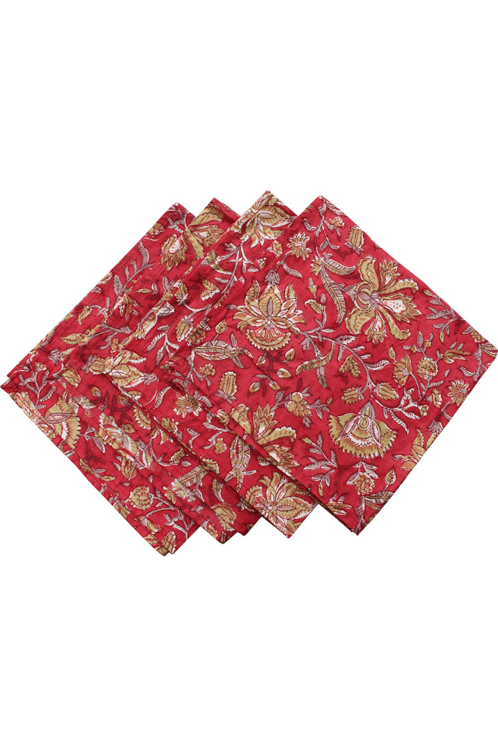 Hand Block Print Rectangular Tablecloth with Napkins