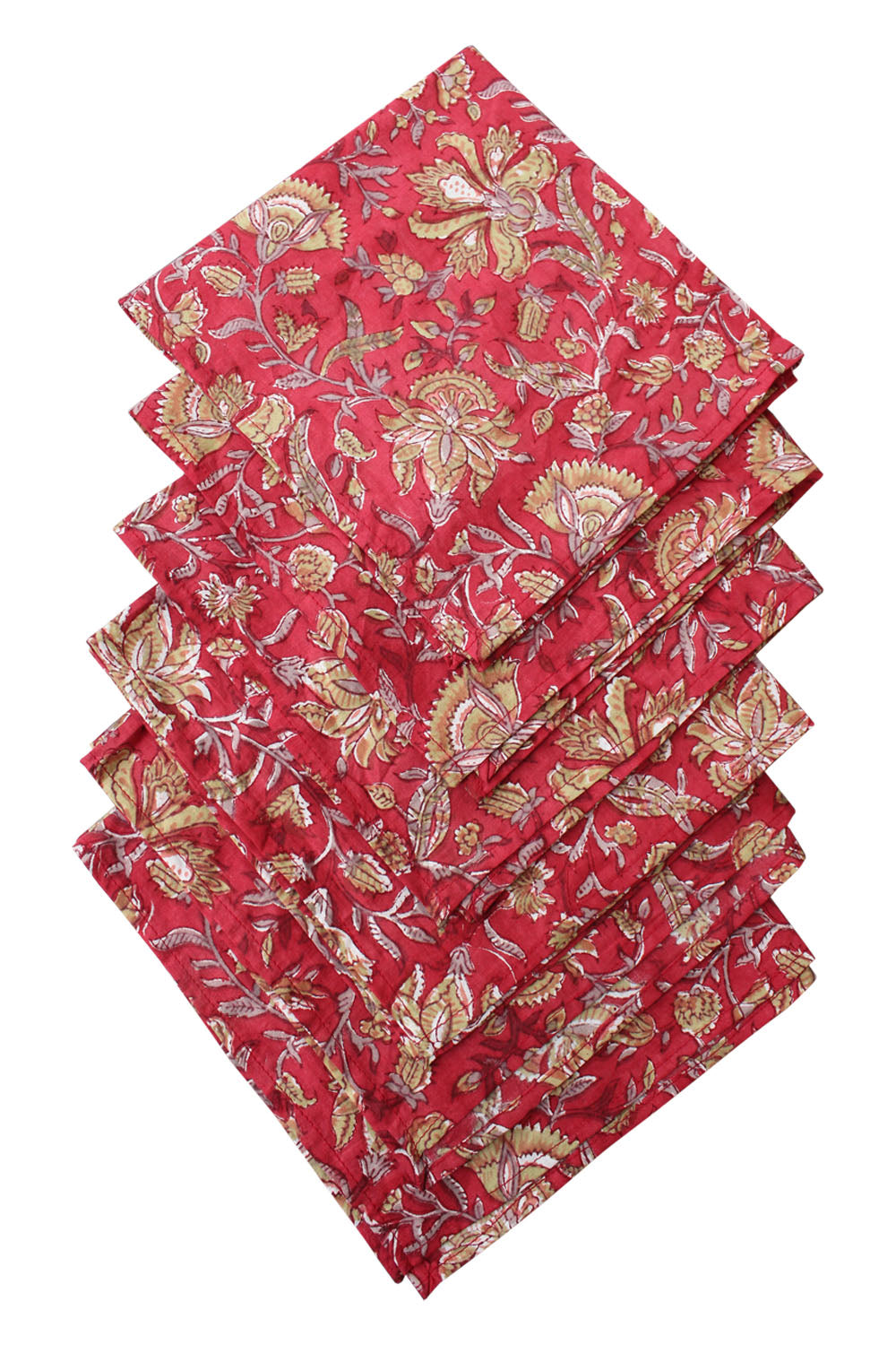 Hand Block Print Rectangular Tablecloth with Napkins