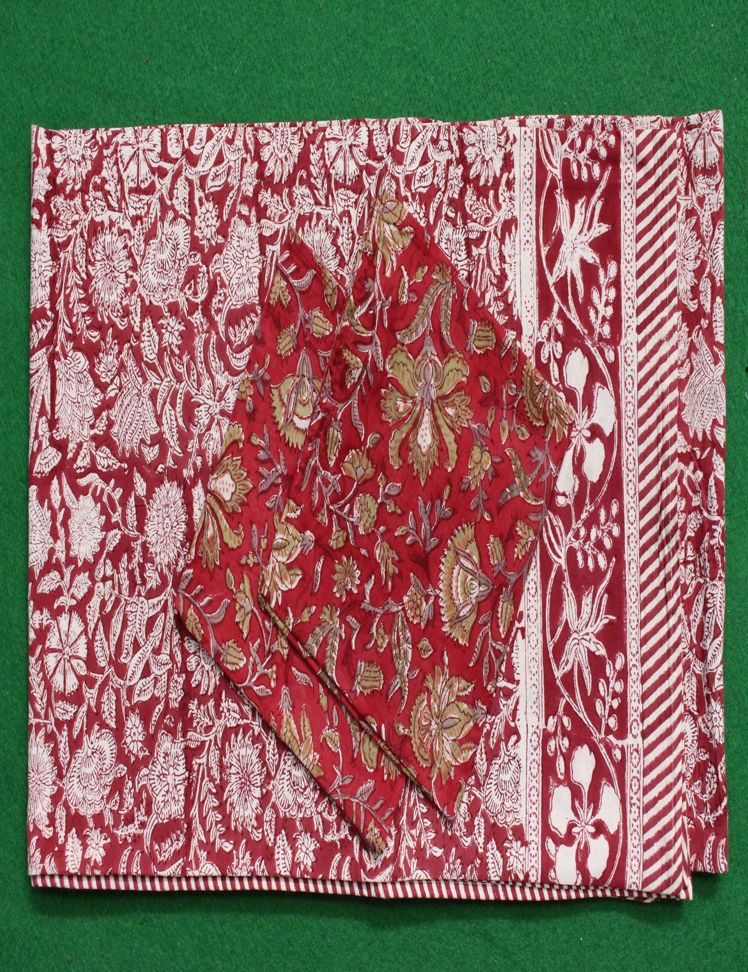 Hand Block Print Rectangular Tablecloth with Napkins