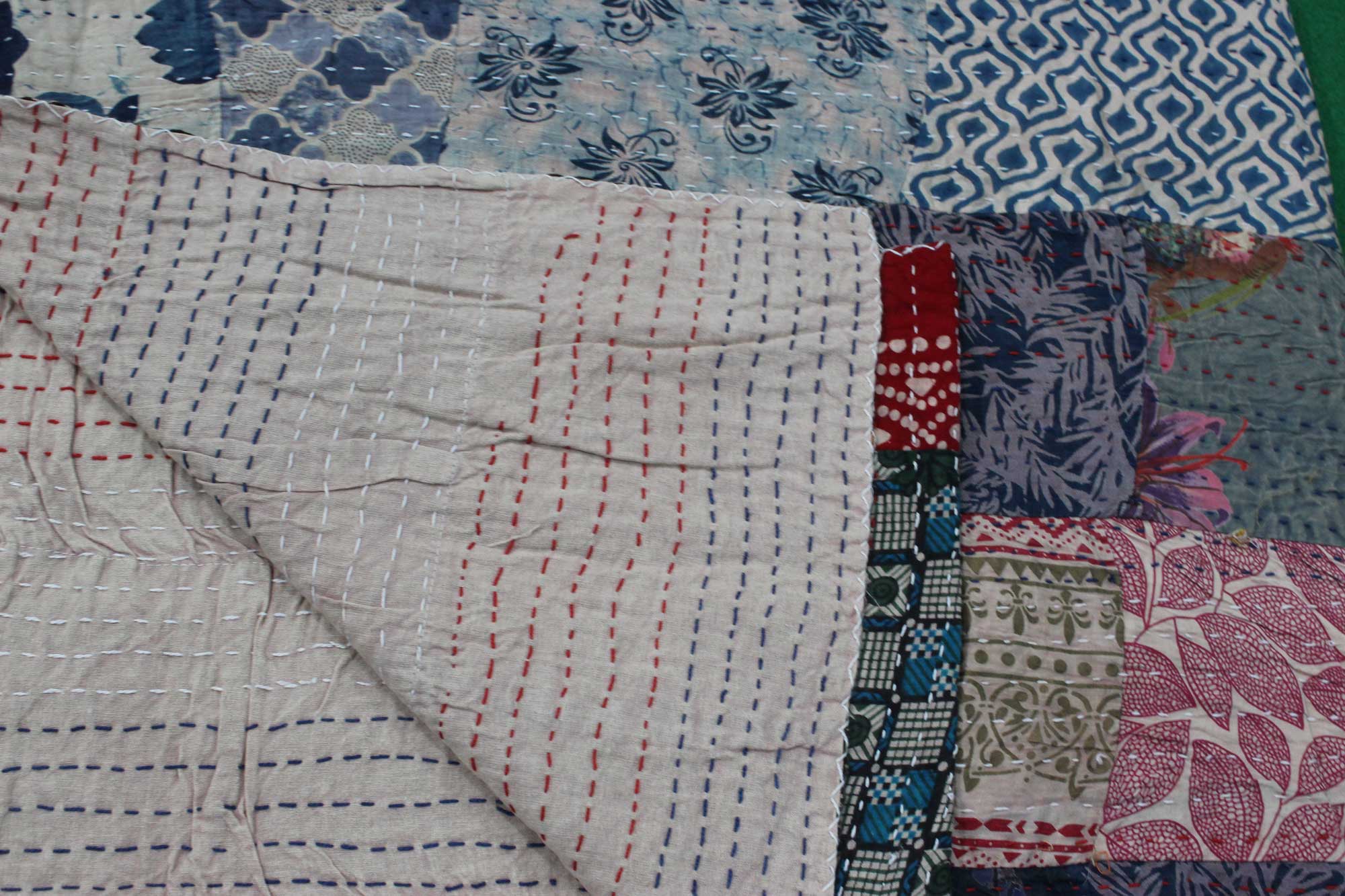 100%cotton,Boho,Boho Decor,Boho Theme,Floral,Handmade,Kantha Work,Patchwork,Recycled Sari,Vintage
