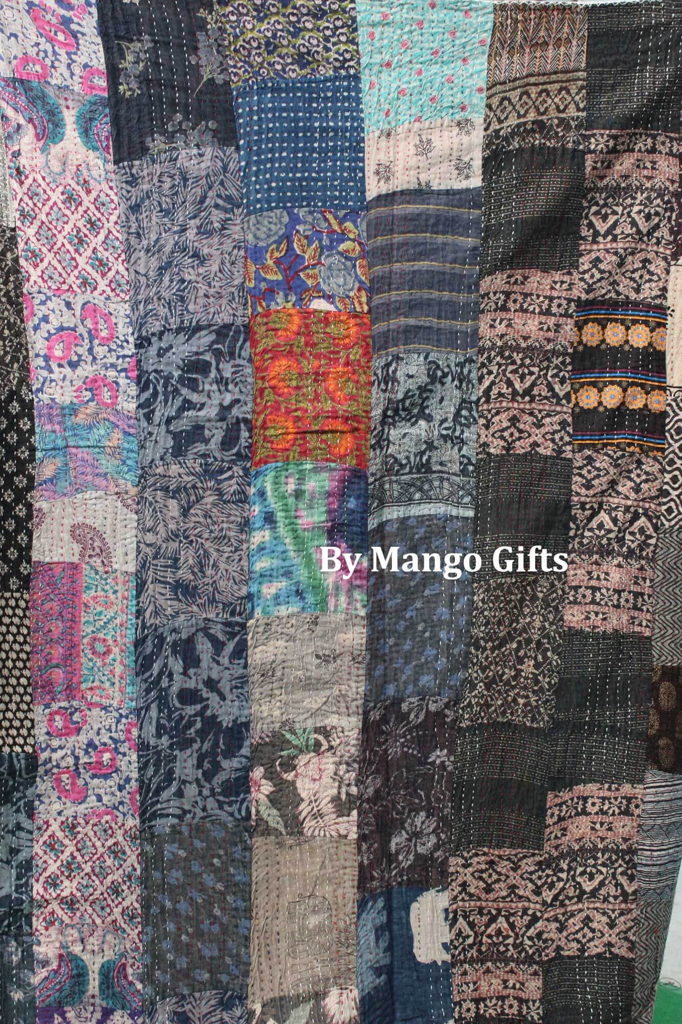 100%cotton,Boho,Boho Decor,Boho Theme,Floral,Handmade,Kantha Work,Patchwork,Recycled Sari,Vintage