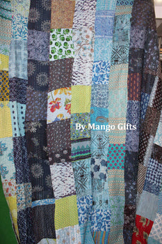 Patchwork Vintage Kantha Quilt Bedspread Queen Size 100%Cotton Indian Bedcover Ralli Throws Wholesale