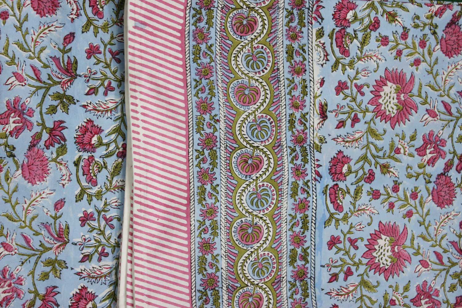 Hand Block Print Tablecloth - 100% Cotton Floral