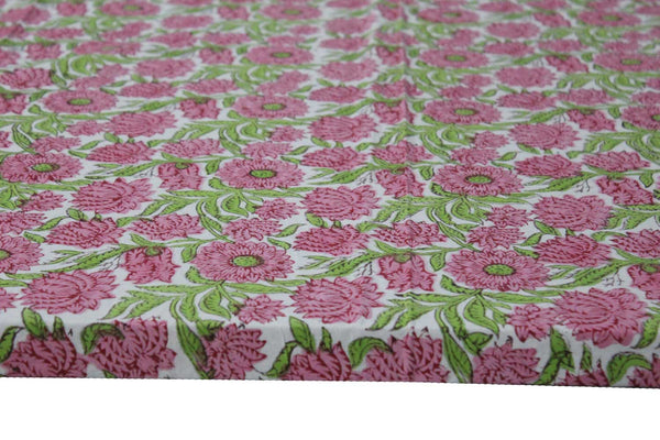 Hand Block Print Indian Rectangular Tablecloth with Napkins 100%cotton Floral Kitchen Linen