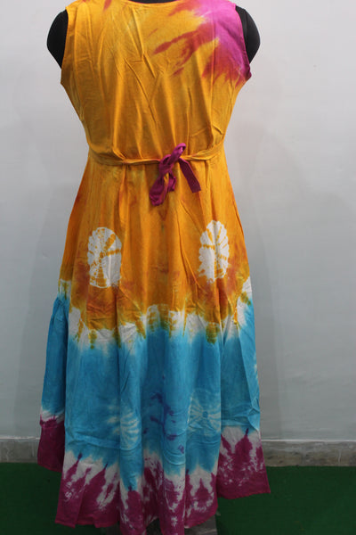 Cotton Tie-Dye Maxi Dress Boho Hippie Clothes Beach Summer Dress for Women