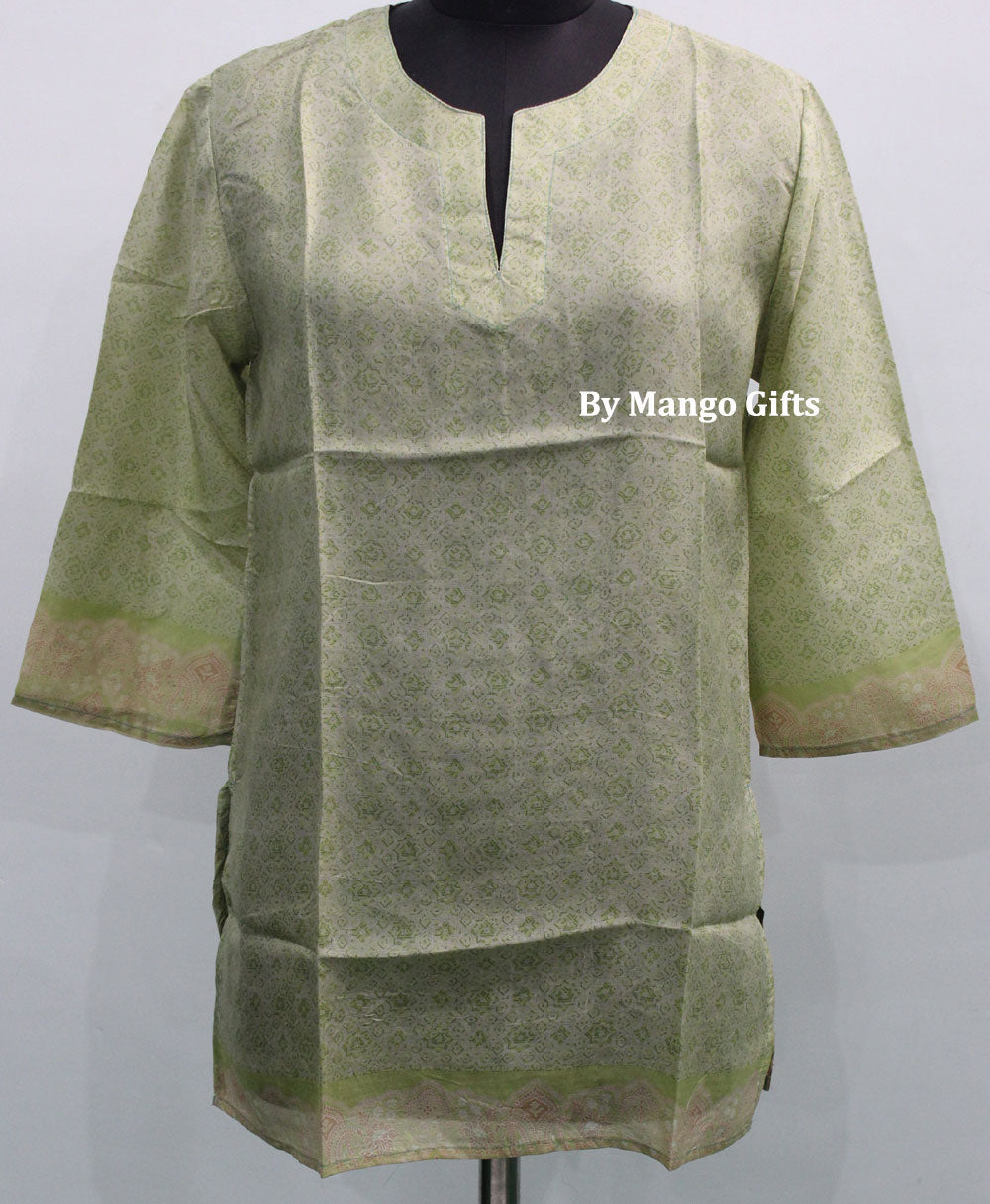 Bohemian Indian Silk Sari Blouse V-Neck Tunics Wholesale