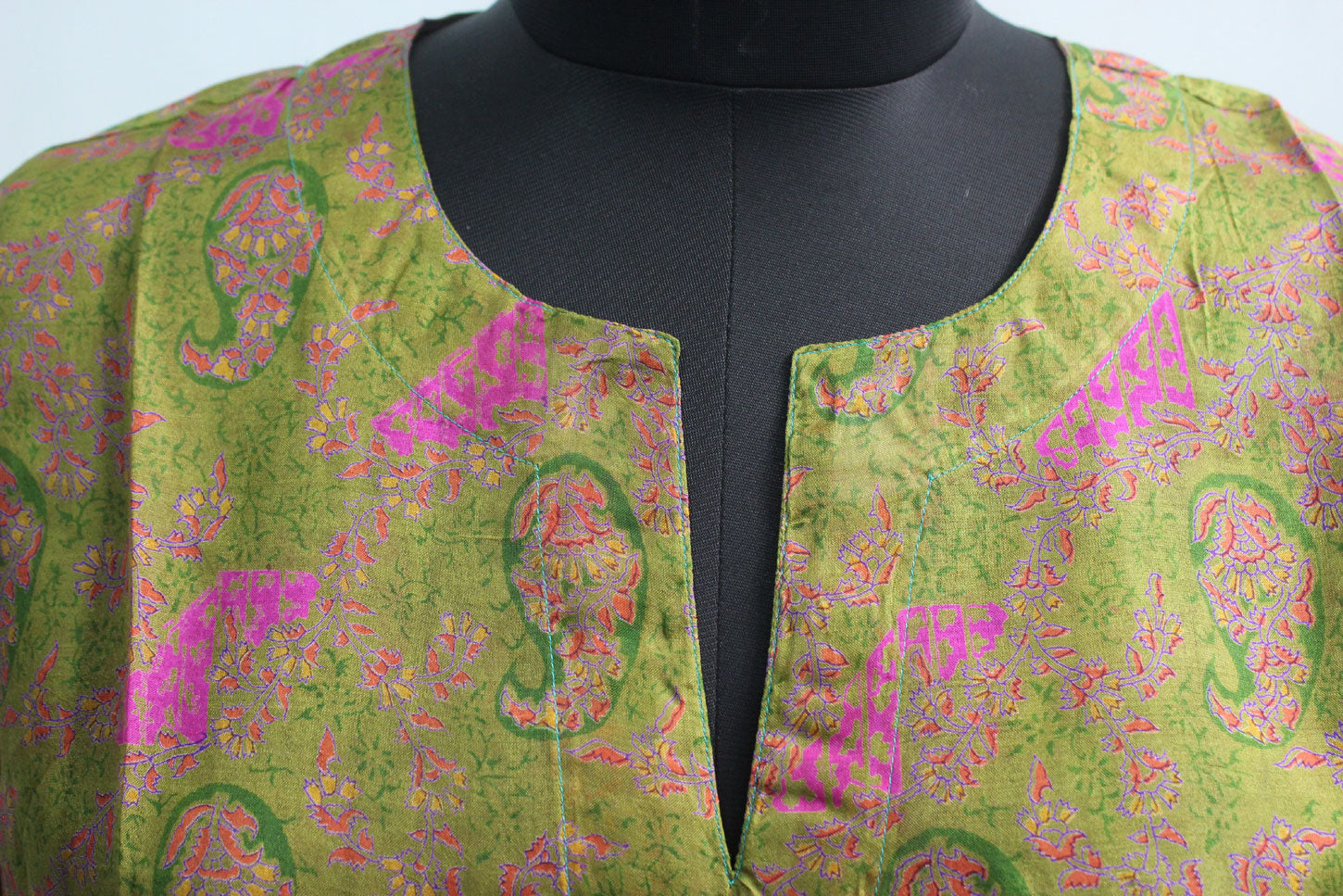 Bohemian Indian Silk Sari Blouse V-Neck Tunics Wholesale