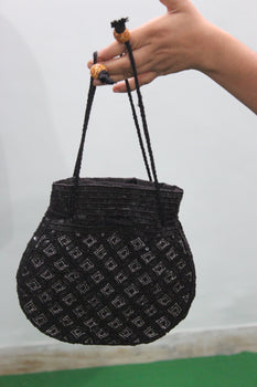 Beautiful Black Handmade Indian Fashion Potli Bag with Sequins