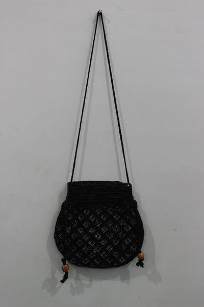 Beautiful Black Handmade Indian Fashion Potli Bag with Sequins