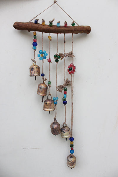 Handmade Boho Garden Hanging Chime Sun catcher Multi color Beaded Windchime