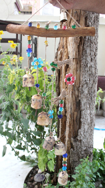 Handmade Boho Garden Hanging Chime Sun catcher Multi color Beaded Windchime