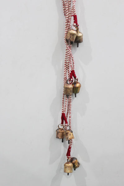 Handmade 8 Rustic Bells Hanging Chime Boho Theme Patio , Indoor Home Decoration 74 cm Length