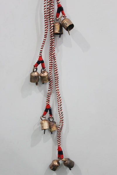 Handmade 8 Rustic Bells Hanging Chime Boho Theme Patio , Indoor Home Decoration 74 cm Length