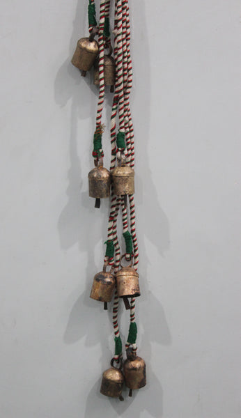 Handmade 8 Rustic Bells Hanging Chime Boho Theme Patio , Indoor Home Decoration 74 cm Length