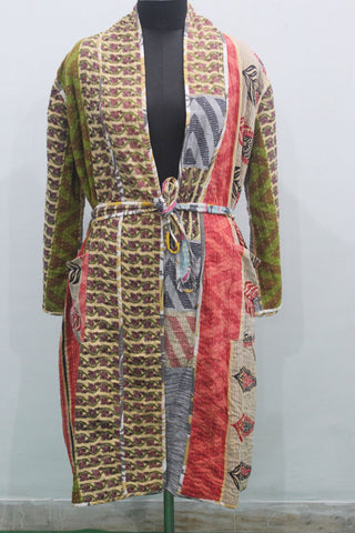 Recycled Sari Cotton Robe Dress 