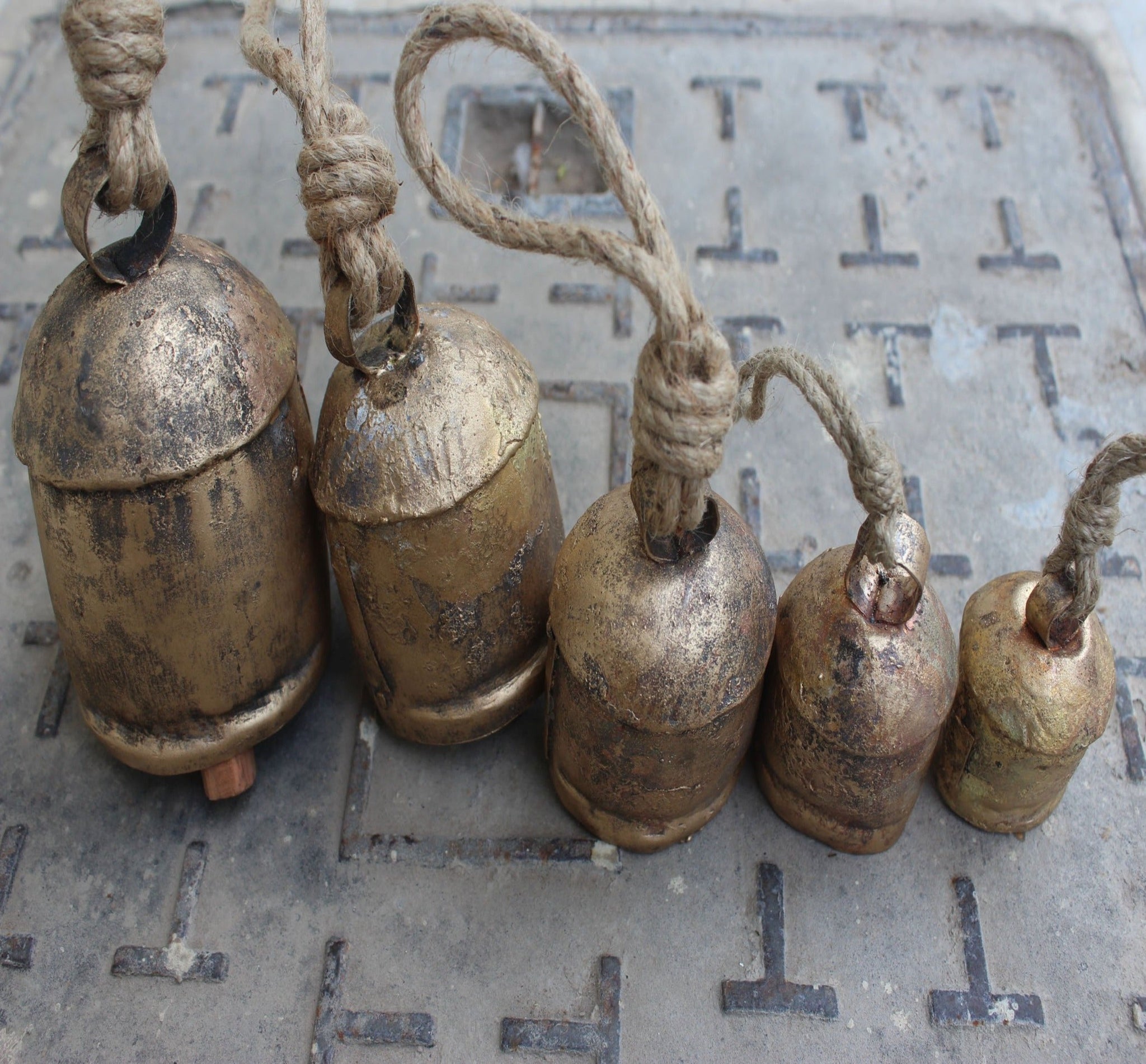 Shabby Chic Rustic Recycled Iron Bells 3 , 4 , 4.5 , 5 and 6