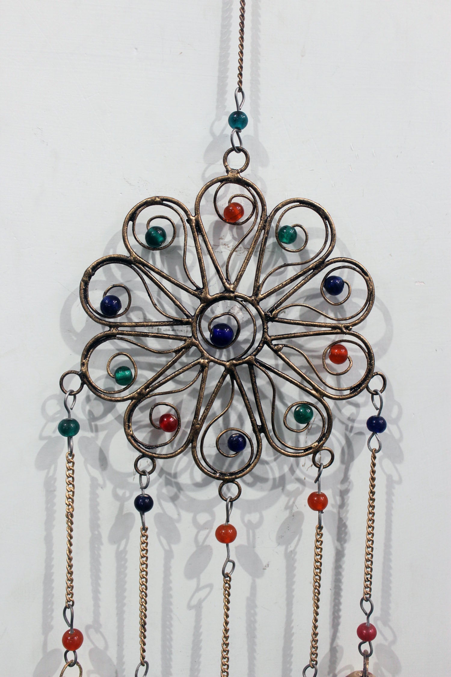 Handmade Flower Wind Chime - 21" Recycled Iron Craft