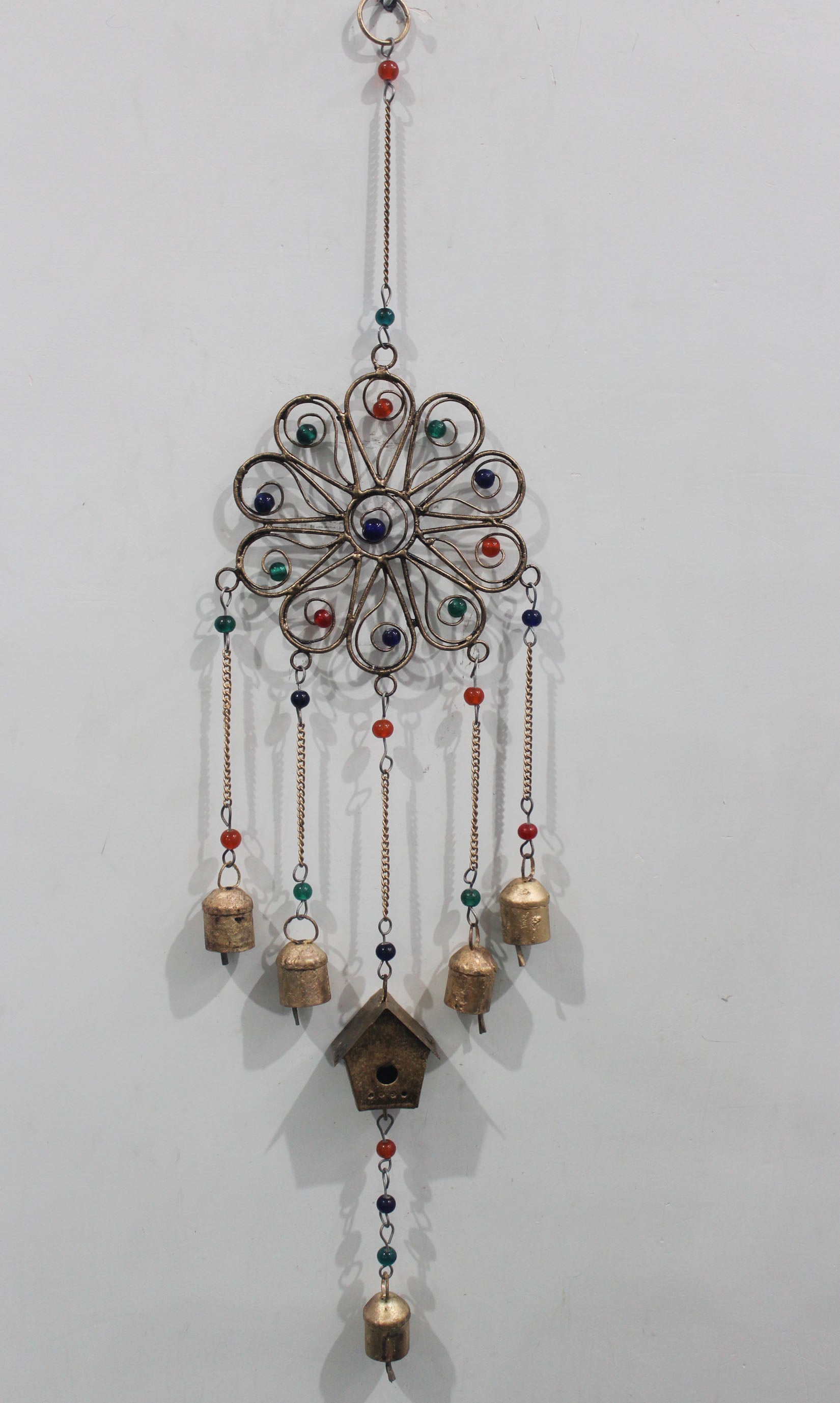 Handmade Flower Wind Chime - 21" Recycled Iron Craft