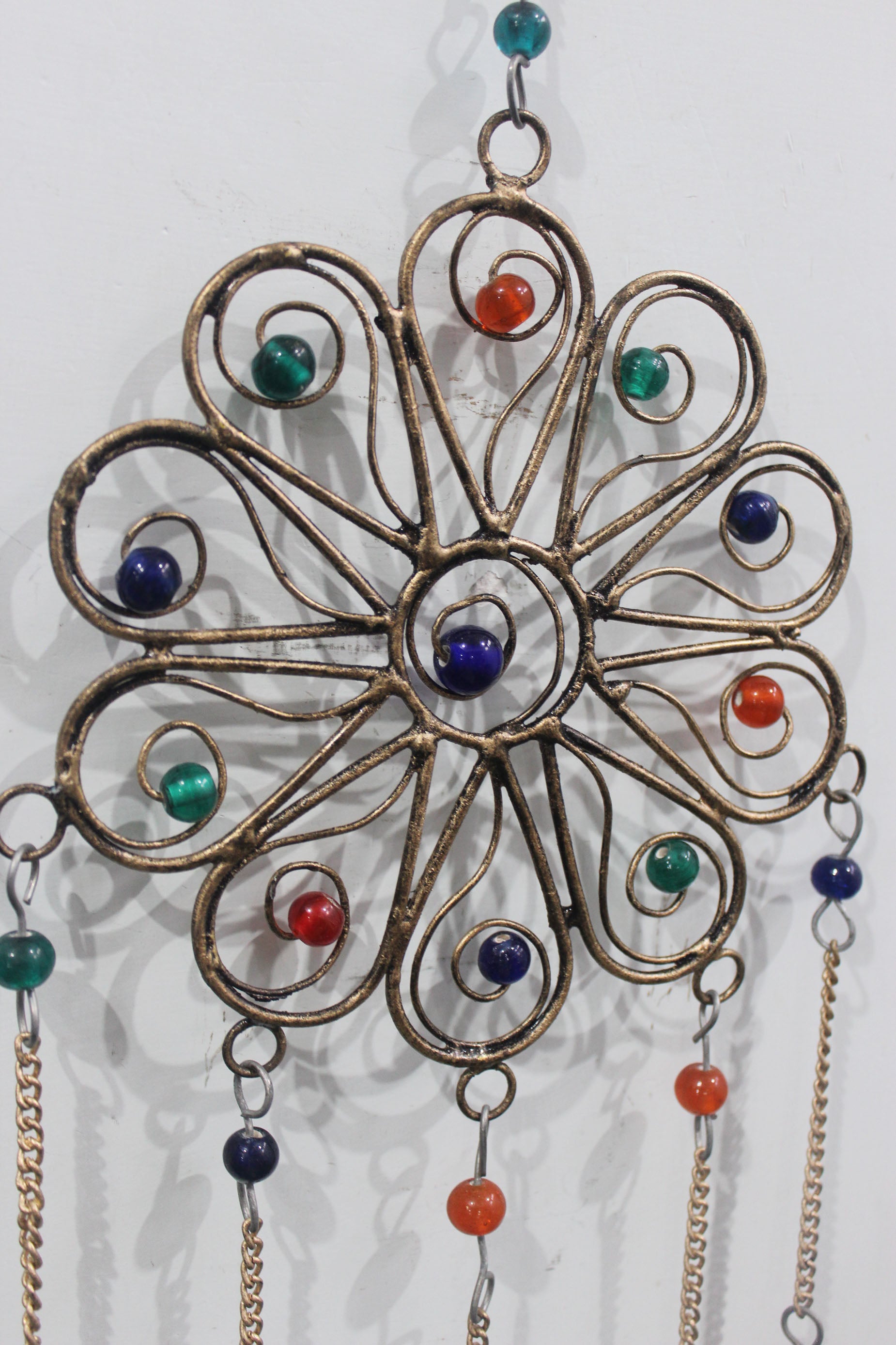 Handmade Flower Wind Chime - 21" Recycled Iron Craft