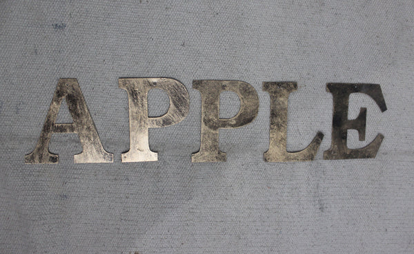 Recycled Iron Capital Letters Distressed Gold and Silver Finish with Hole Metal Alphabet , Letters for DIY Sign