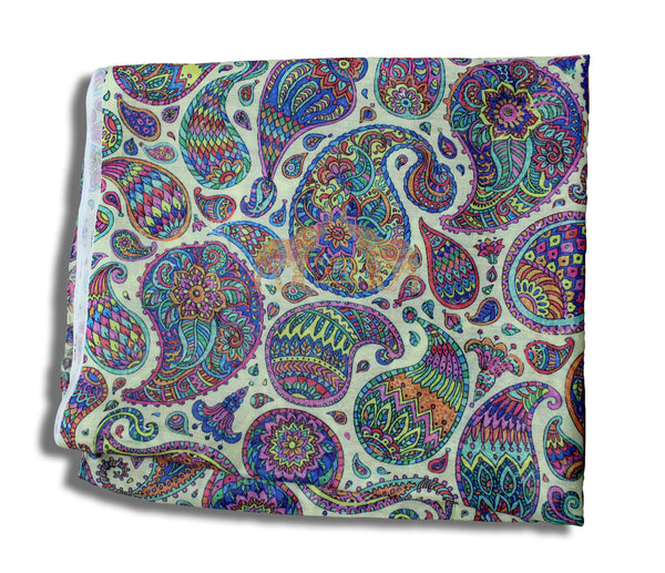 Paisley print silk scarf wholesale supply Indian sari scarves and garments women fashion accessories 