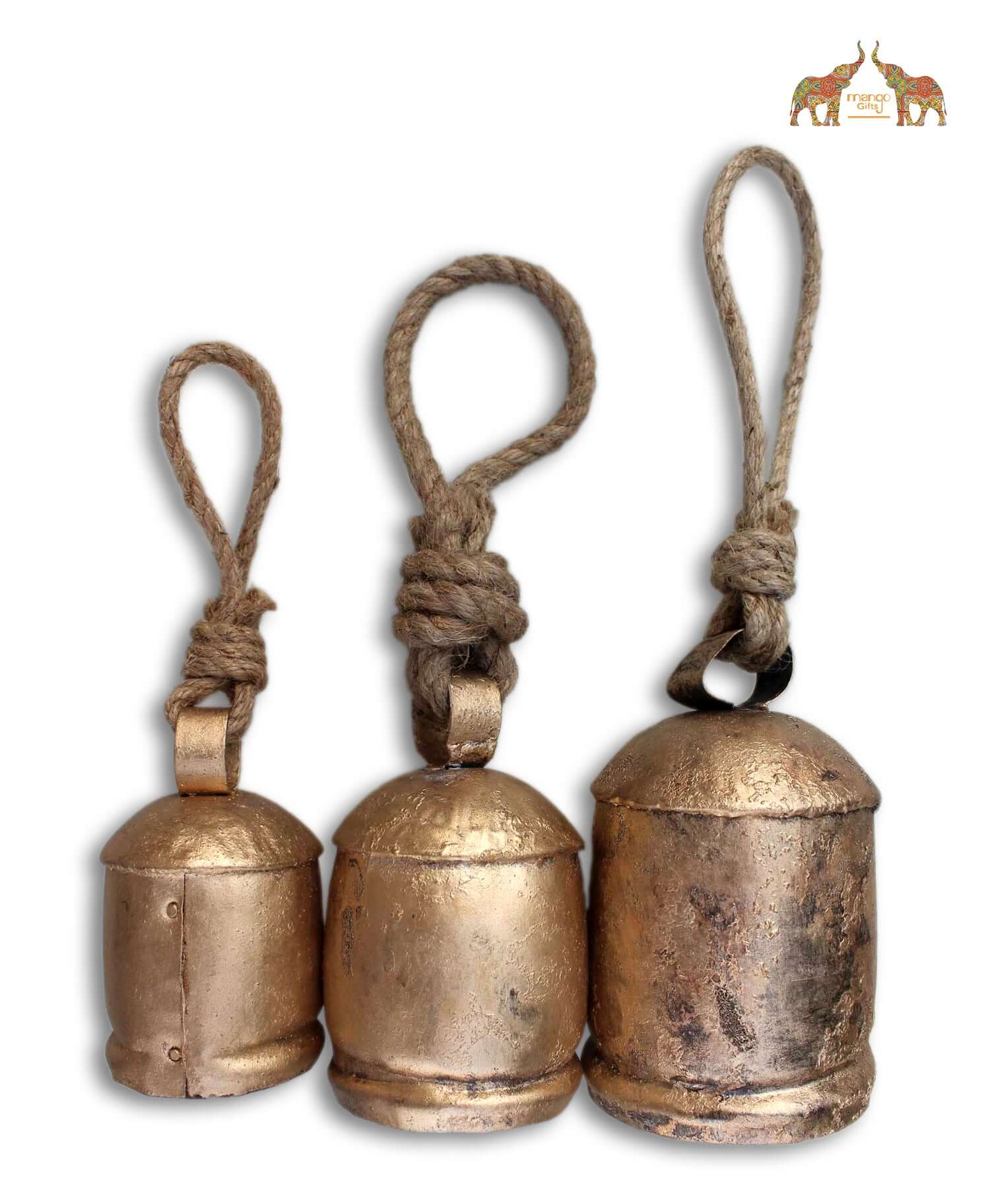 Rustic Iron Harmony Bells Set of 3 - Eco-Friendly Decor