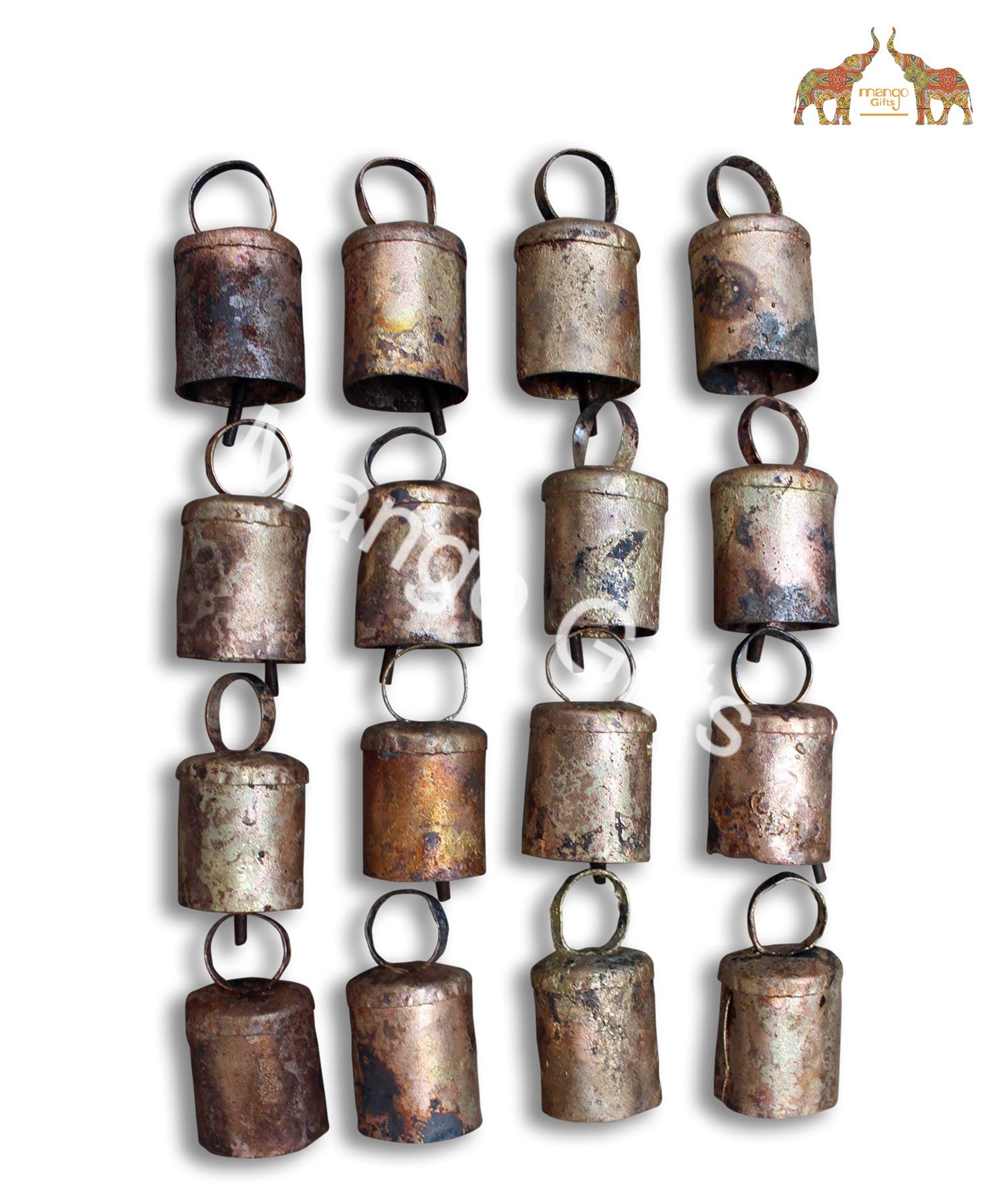 X Mas Bells Shabby Chic Rustic Handmade Tinkling Sound Brass Rustic Handmade 