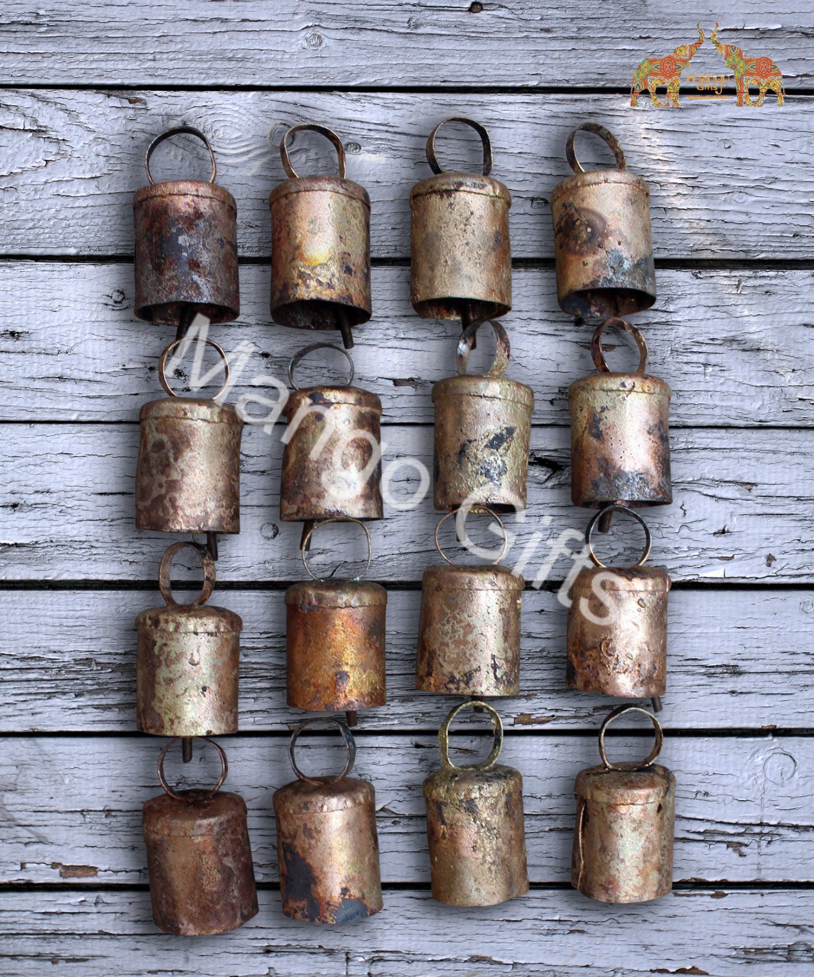 REcycled Iron Handmade Rustic Iron Bells Chimes Country Farmhouse Decor 