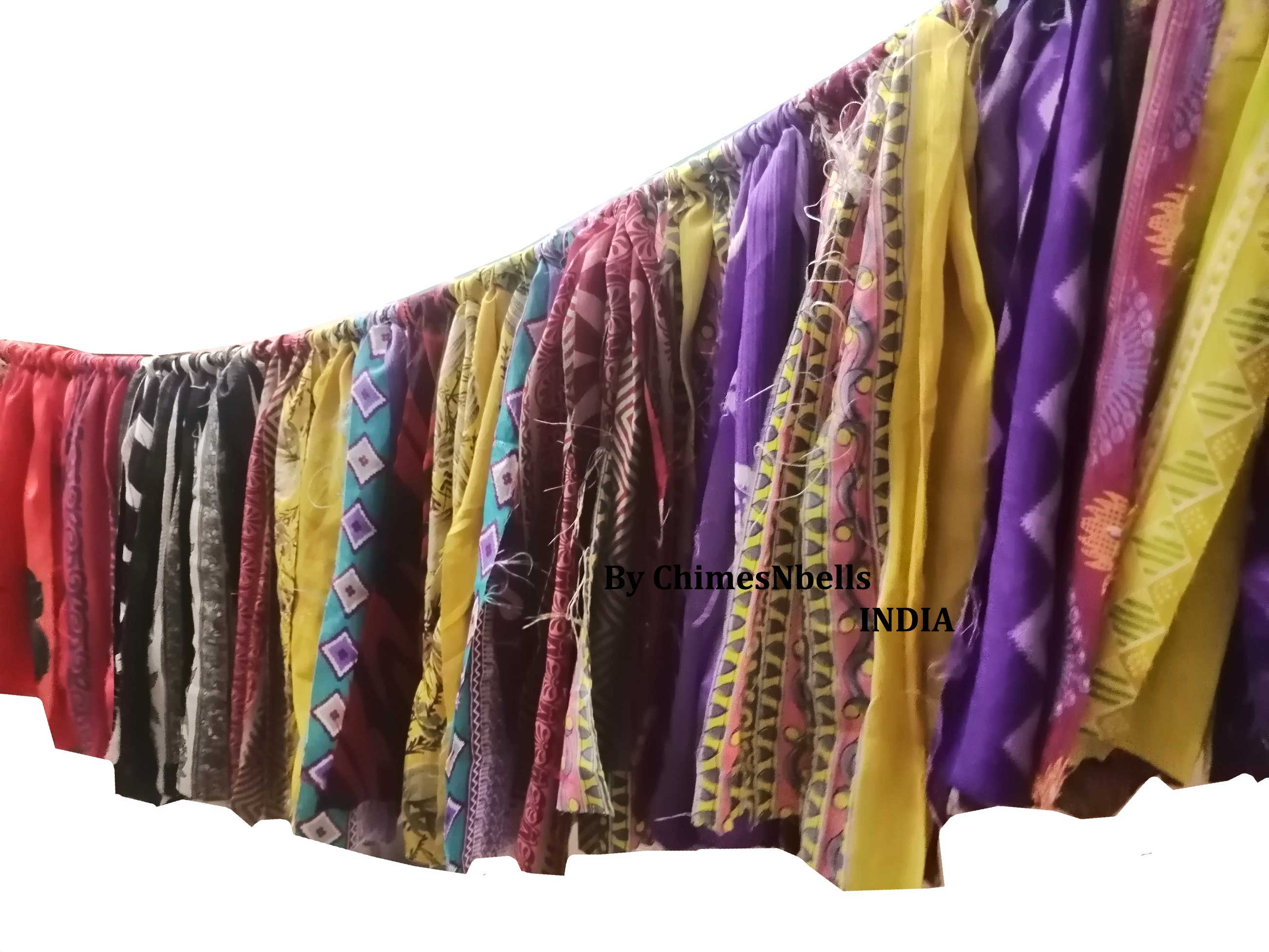Eco-Friendly Silk Sari Valance - Bohemian Decor