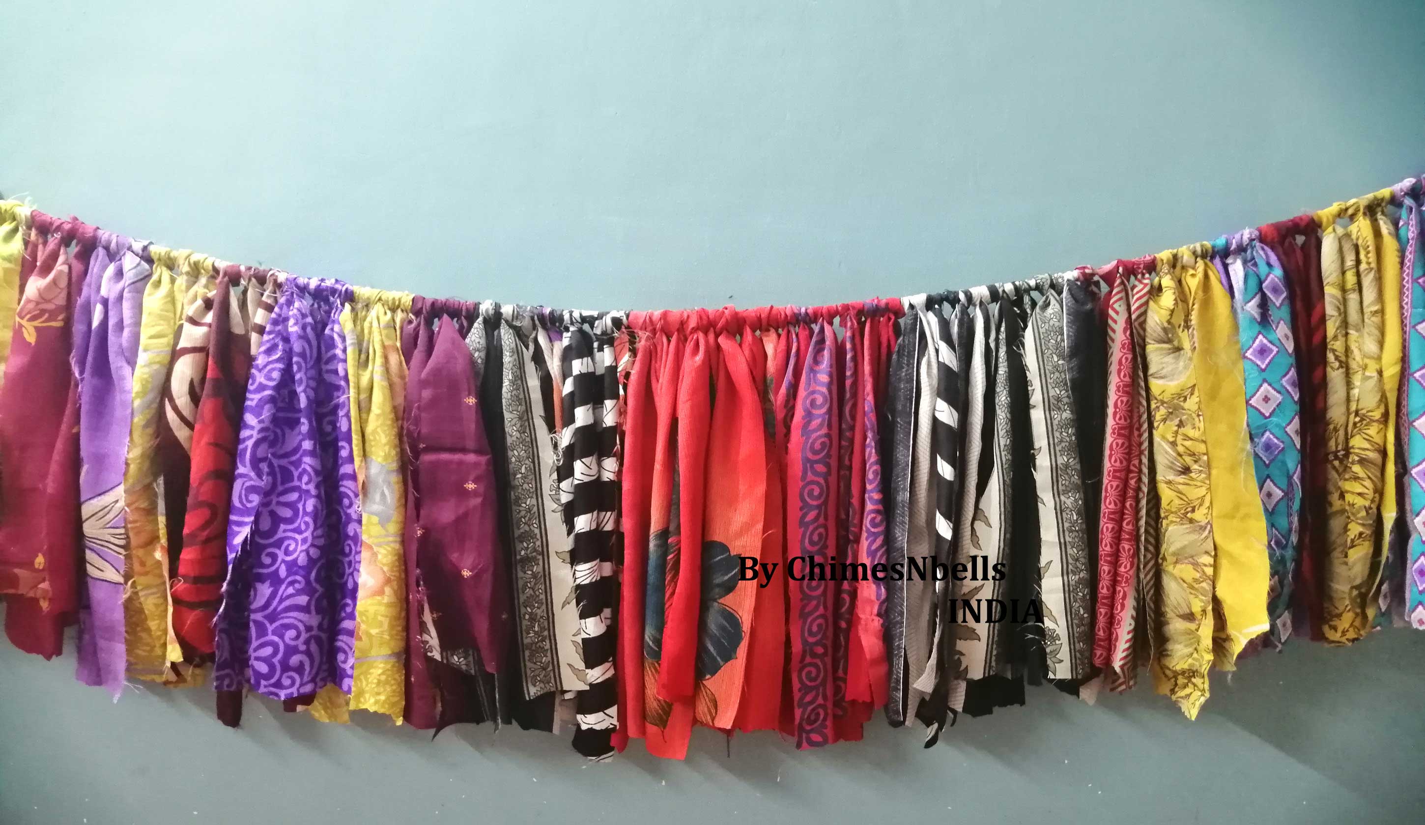 Eco-Friendly Silk Sari Valance - Bohemian Decor