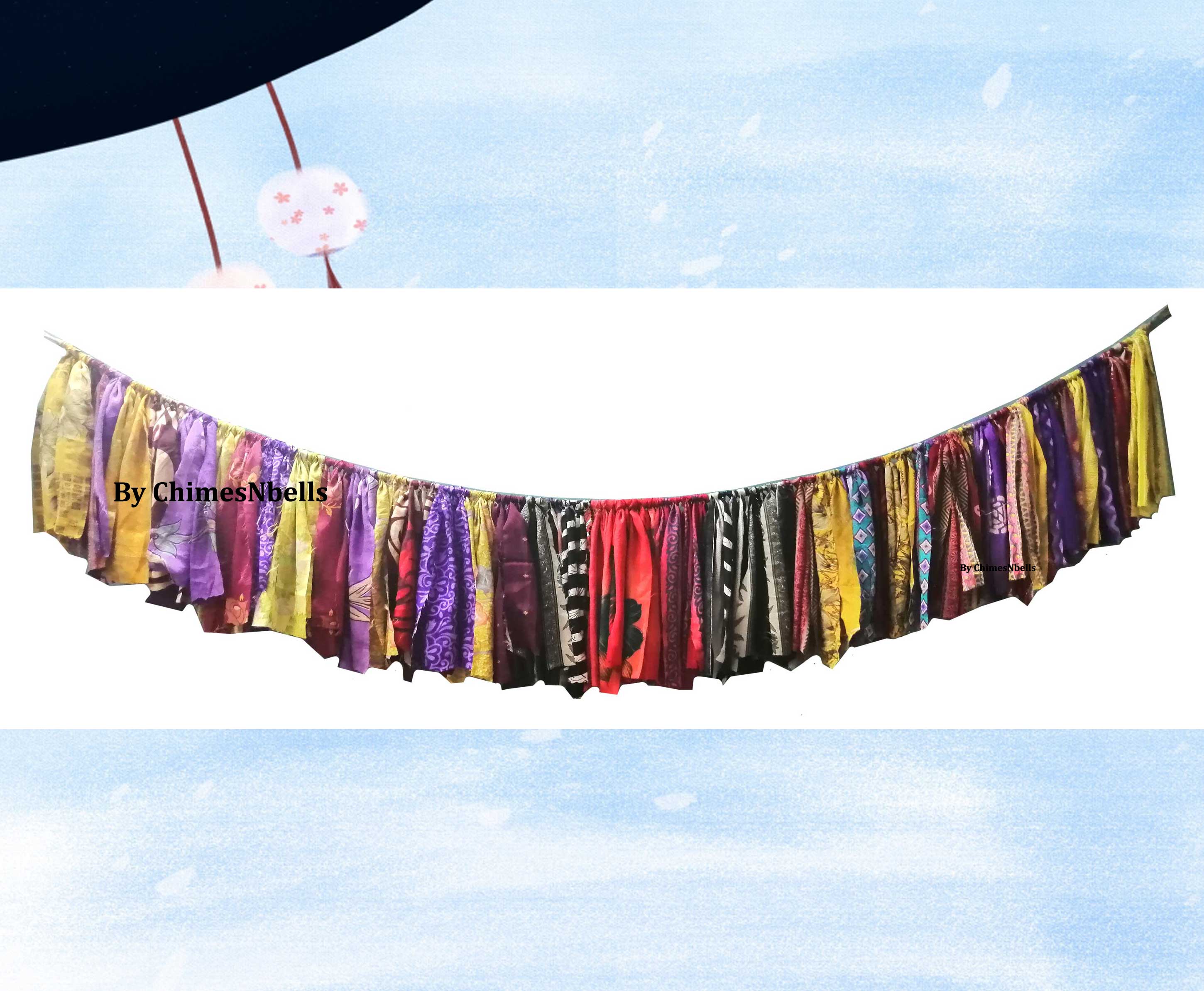 Eco-Friendly Silk Sari Valance - Bohemian Decor