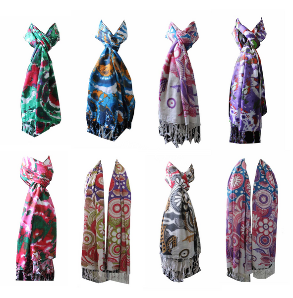 Women Fashion Scarf Tie Dye Viscose Scarves Head wraps Colorful Exotic Wraps - Mangogiftsstore