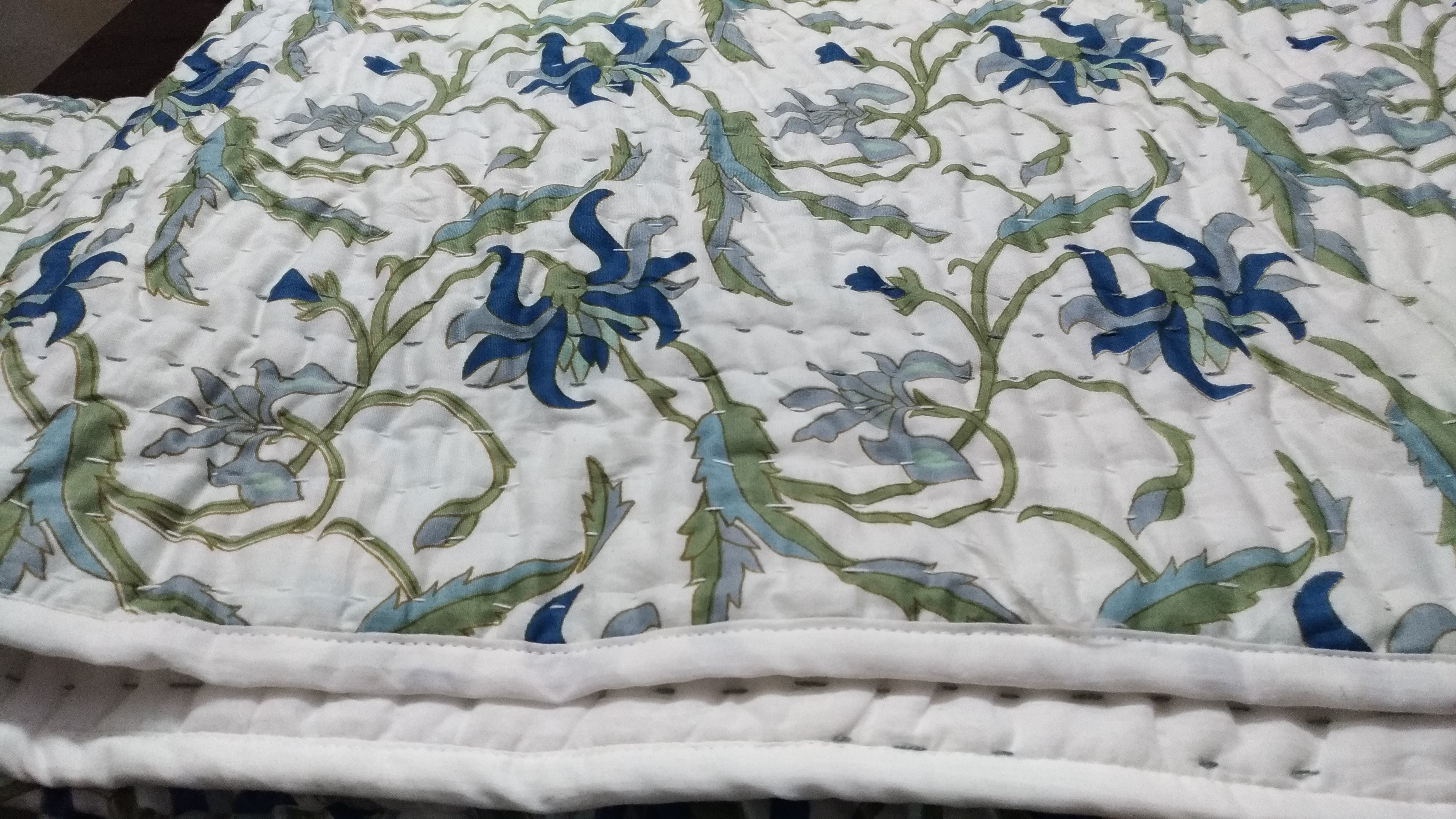 Indian Cotton Filled Kantha Reversible Blankets 60 x 90 inches Approx (Lot of 5 Pcs) - Mangogiftsstore