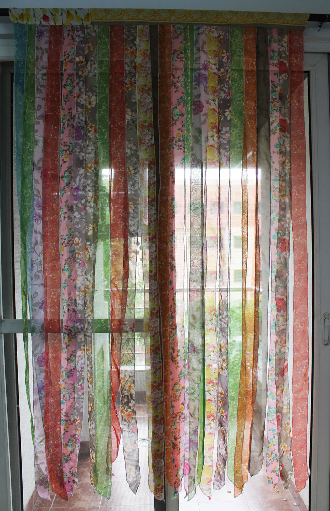 Bohemian Silk Sari Doorway Curtain - Hippy Decor
