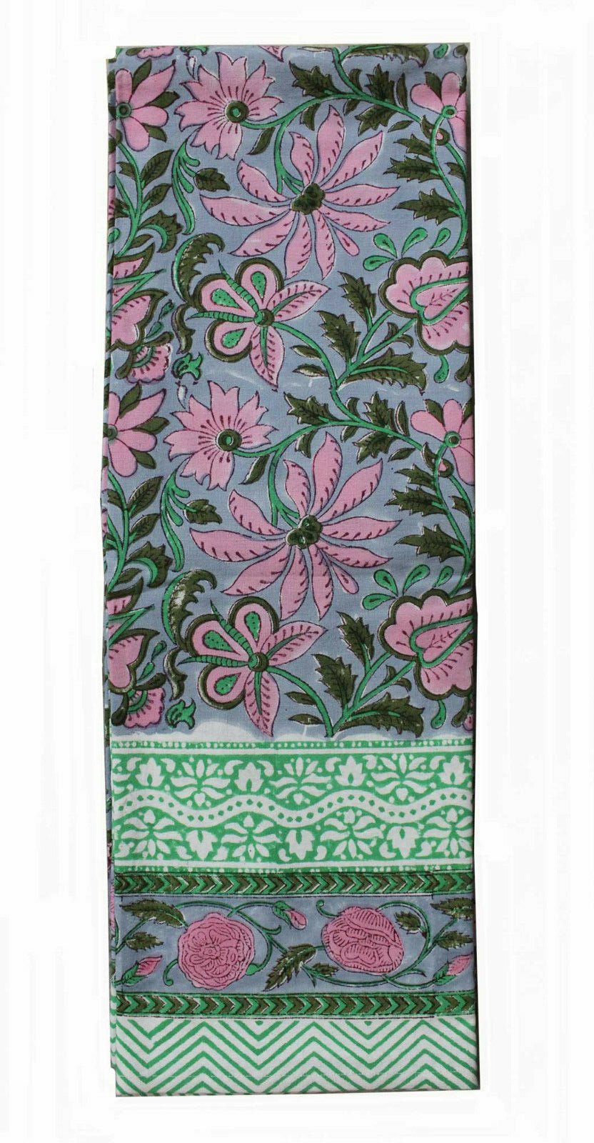 Floral Hand Block Print Tablecloth & Napkins Set