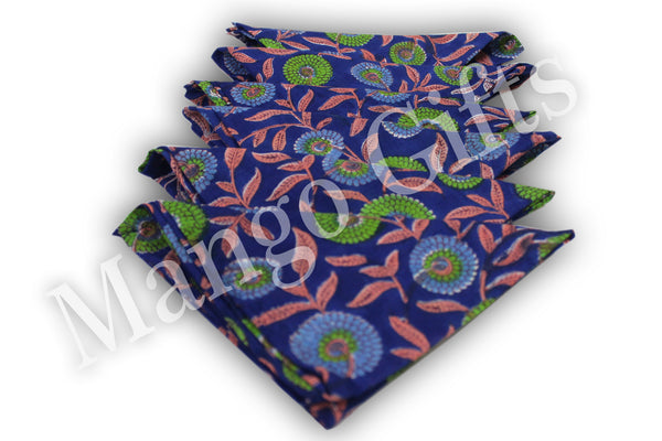 Indian Hand Block Print 100%Cotton Voile Fabric Table Napkins Assorted Set WHOLESALE - Mangogiftsstore