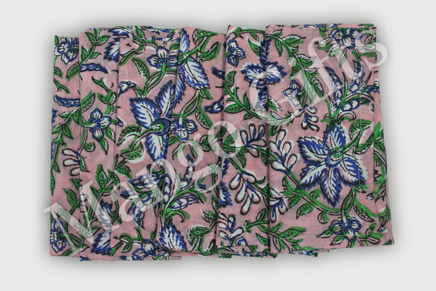 Indian Hand Block Print 100%Cotton Voile Fabric Table Napkins Hankey Assorted WHOLESALE Lot Free Shipping Indian