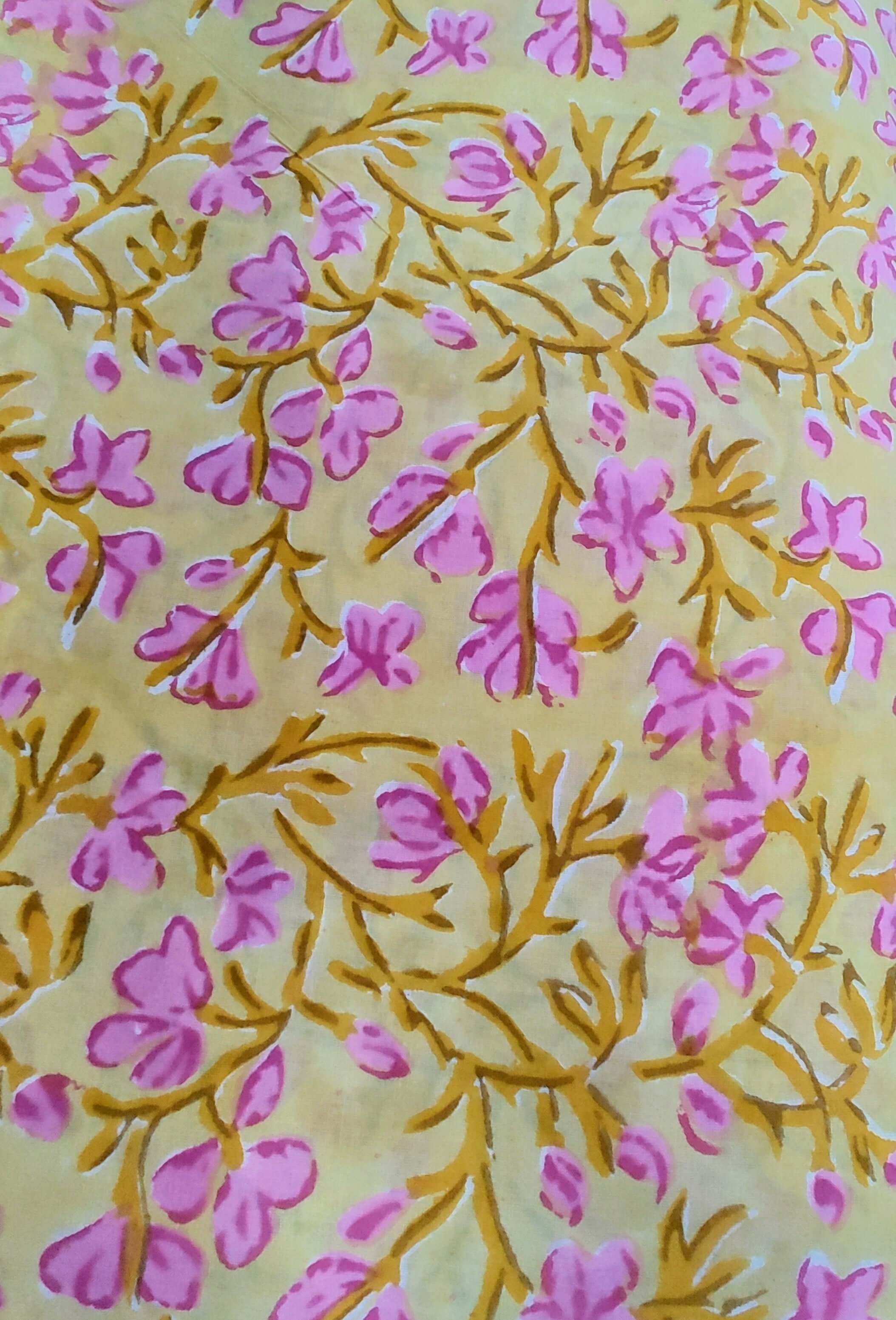 Hand-Block Print Cotton Floral Curtains - Bohemian Decor