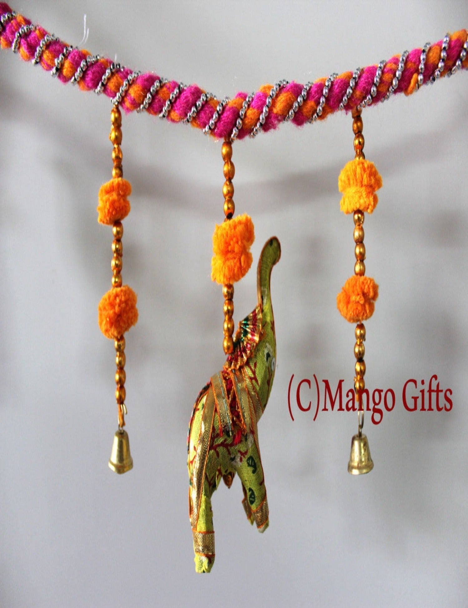 Handmade Elephant Toran Door Hanging 90 cm Length Colorful Indian Boho Decoration - Mangogiftsstore