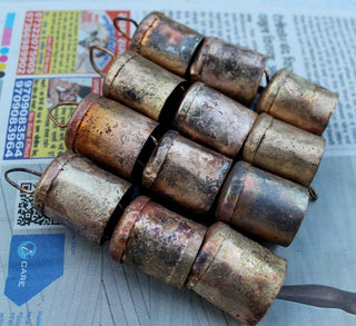 Shabby Chic Rustic Iron Tin Mug Bells 1.75