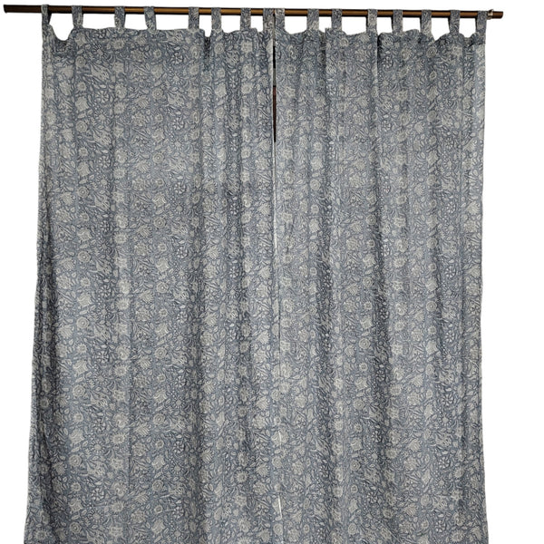 Hand-Block Print 100%Cotton Floral Curtains Drapes Bohemian Hippie Hippy Home Décor Panels