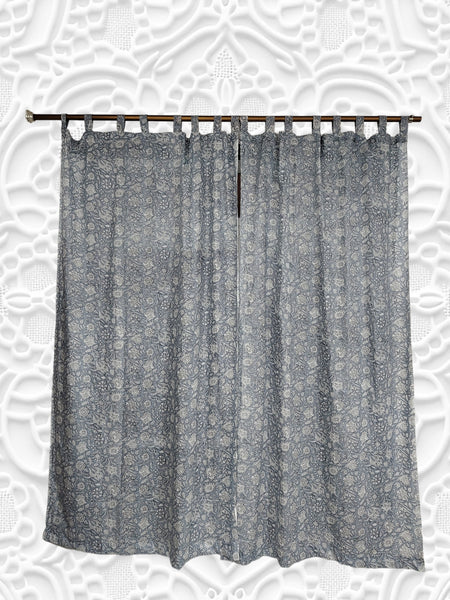 Hand-Block Print 100%Cotton Floral Curtains Drapes Bohemian Hippie Hippy Home Décor Panels