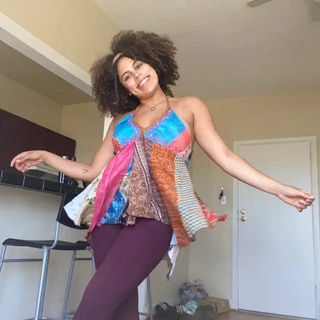 Indian Silk Sari Blouse Hippy Hippie Women Wear wholesale lot 