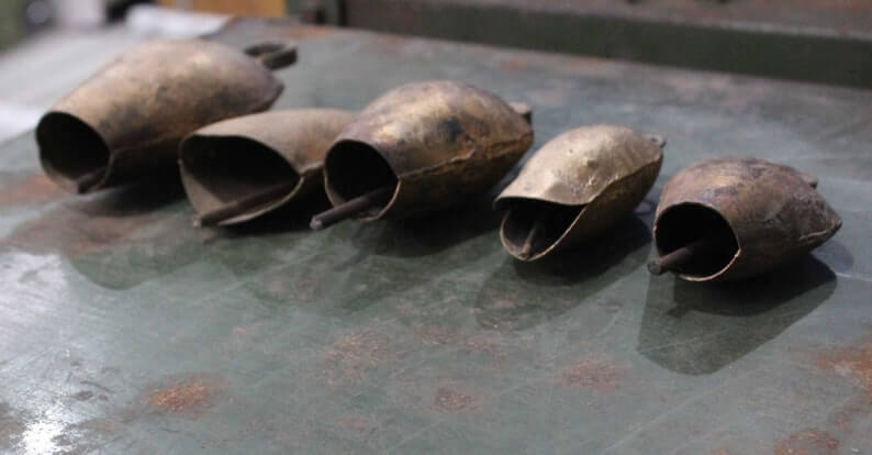 Cow bells,Craft Bells,Handcrafted,Handmade,Indian Bells,Iron Tin bells,Jingle Bells,Rustic,Rustic Vintage,Witchcraft Décor,Witches Bells Rustic Iron Cow Bells Set - 10 Pcs Handmade Chimes