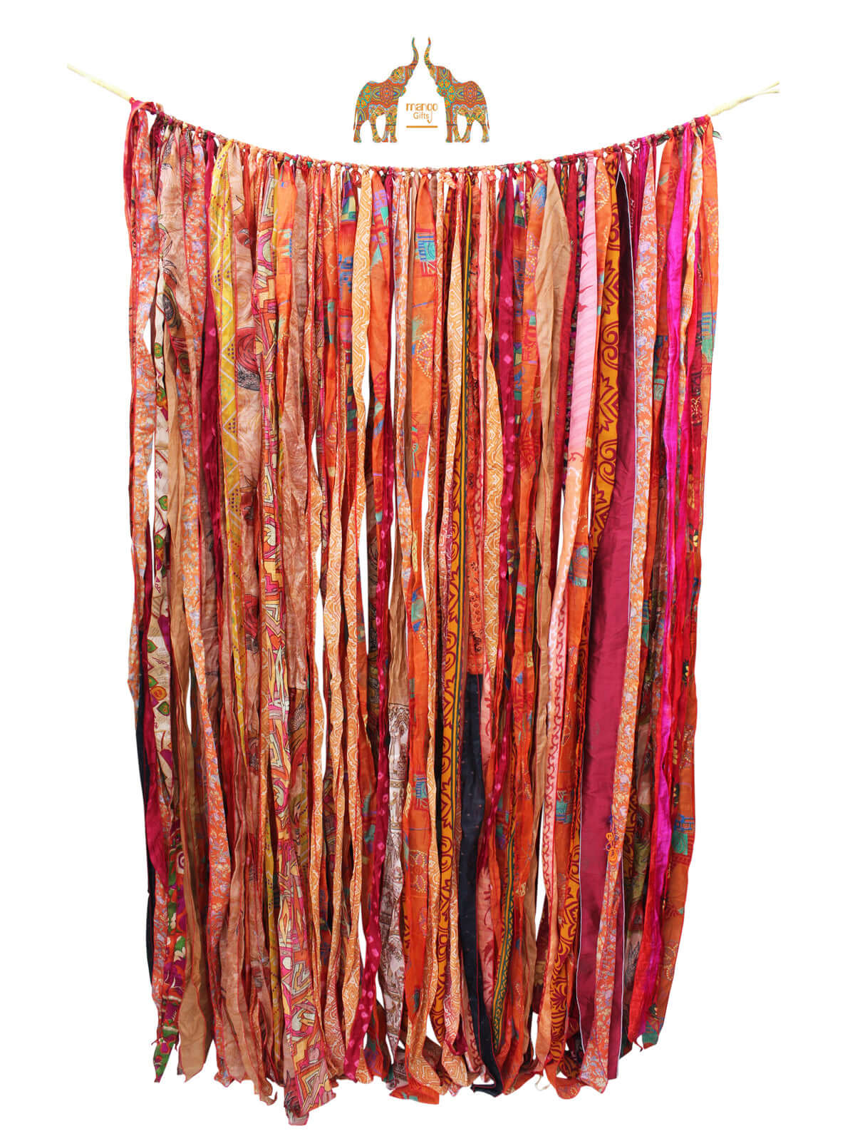 Recycled Silk Sari Bohemian Curtains - 210 x 120 cm