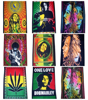 Bob Marley Poster Cloth Wall Hanging Tapestry One Love Hippy Hippie Hendrix Wall Hanging 30 x 40 Inches - Mangogiftsstore