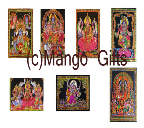 Indian Goddess Tapestry Wall Hanging Hindu God Wall Decor Poster India - Mangogiftsstore